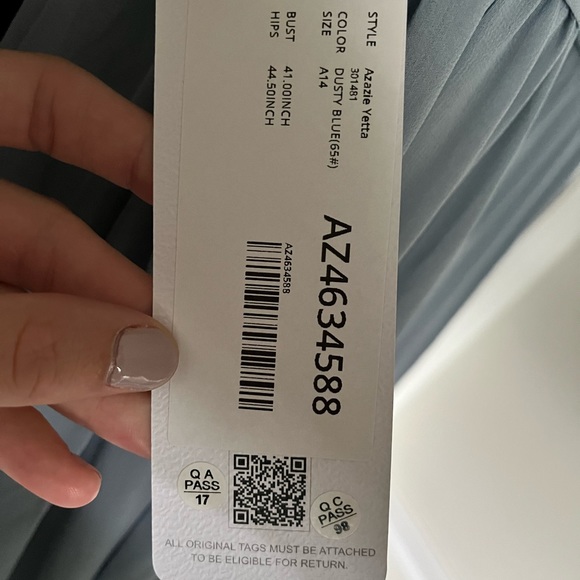 Azazie Yetta Maternity Bridesmaid Dress Dusty Blue - Picture 3 of 3